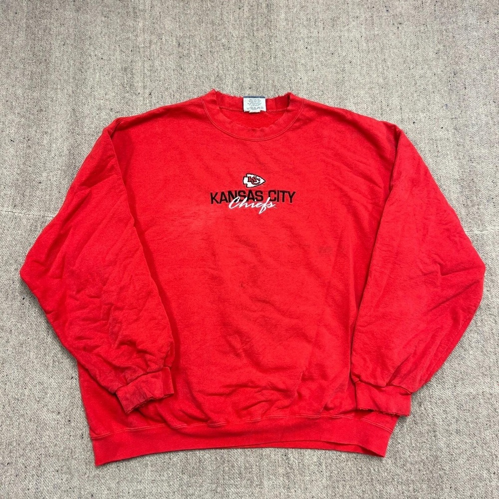 Vintage‎ Kansas City Chiefs Sweatshirt Mens XL Red 1990s Lee Sport NFL